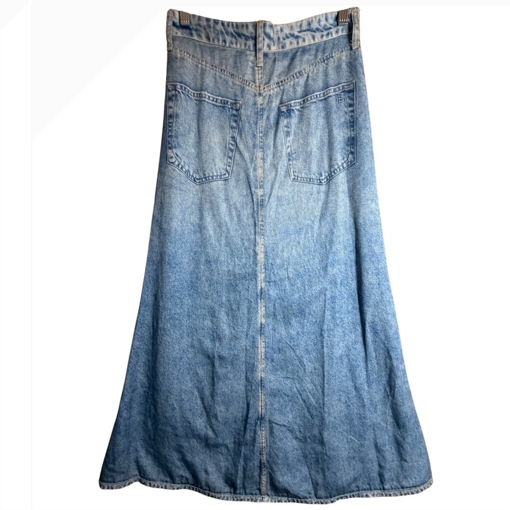 Rag & Bone Miramar Tulip Maxi Skirt Size 24 Faux Denim Tencel - Picture 5 of 16